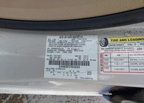 2007 Lincoln Mkz from USA, damaged, VIN 3LNHM28T37R636404